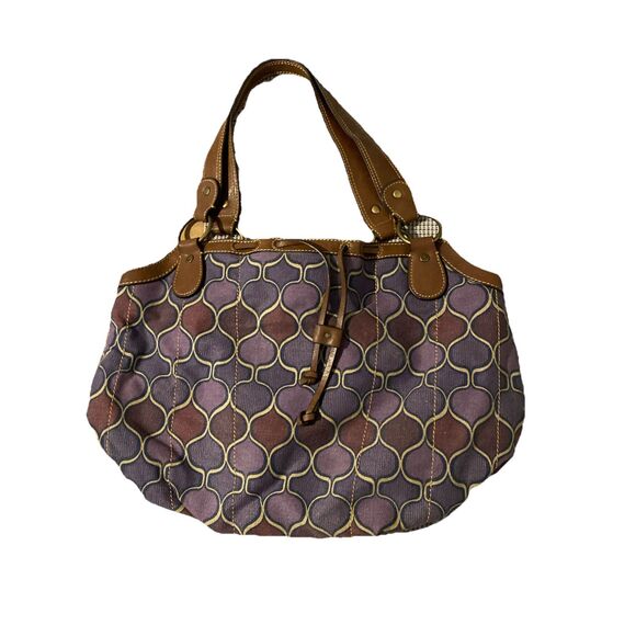 Axcess Boho Bag Purple Womens Leather Strap Canvas Hippie Vintage‎ Y2K - Picture 1 of 6